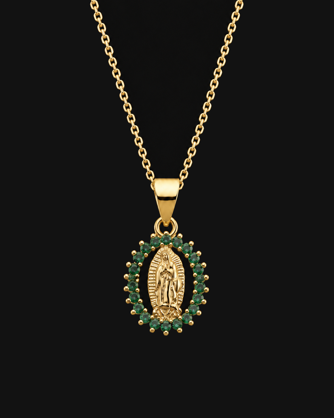 Collar Virgen de Guadalupe Disa Verde
