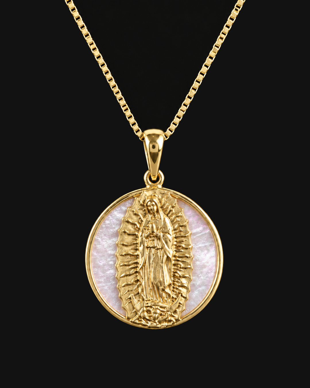 Collar Mira Dorado - Virgen de Guadalupe